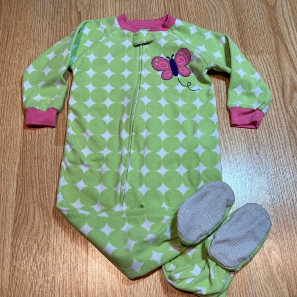 Carters butterfly dot footed pajamas 24 months‎